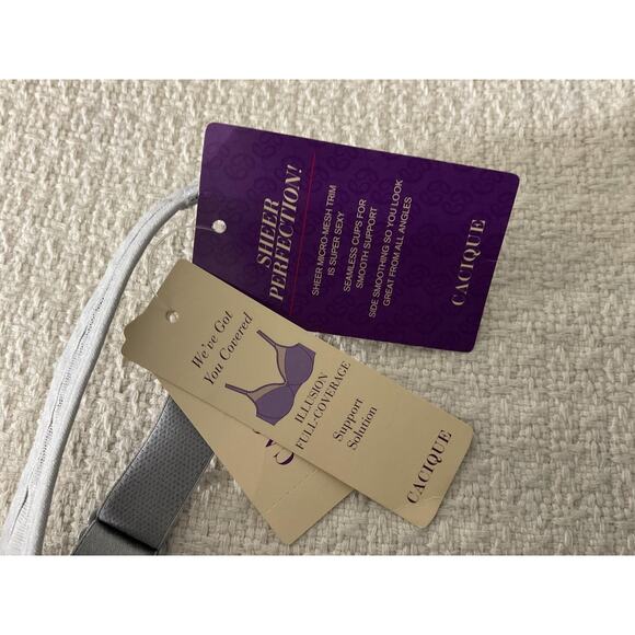 Cacique Bra Womens 46D Gray Illusion Full Coverage Side Smoothing Underwire New - Picture 6 of 7